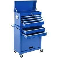 Tool chest with 8 drawers  tool box, tool box on wheels, tool cabinet  blue