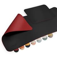 Office Desk Mat PU Leather Including Mouse Large 85x40 cm (Black/Red),
