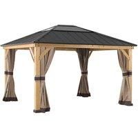 Sunjoy Curtain SOMA for Cedar wood Gazebo - 393cm x 452cm, Khaki