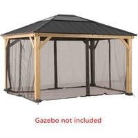 Sunjoy Netting Lumi For Cedar Wood Gazebo - 393Cm X 452Cm Khaki