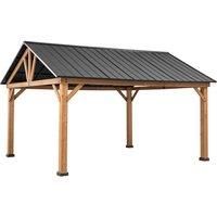 Sunjoy Cedar Wood Gazebo Rebra - 465Cm X 404Cm Anthracite