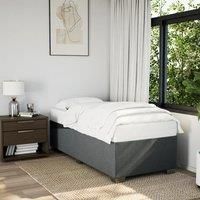 Bed Frame without Mattress Dark Grey 90x190 cm Single Fabric