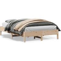 Bed Frame without Mattress 140x200 cm Solid Wood Pine
