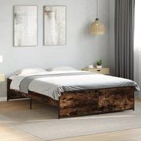 Bed Frame without Mattress Smoked Oak 120x200 cm