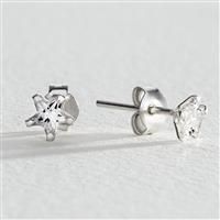 Revere Cubic Zirconia Stirling Silver Star Stud Earrings