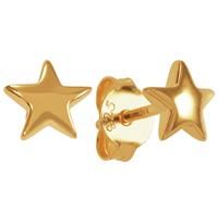 Revere 18ct Gold Plated Star Drop Stud Earrings