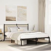Metal Bed Frame without Mattress Sonoma Oak 150x200 cm King Size