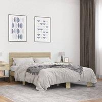Bed Frame without Mattress Sonoma Oak 120x200 cm