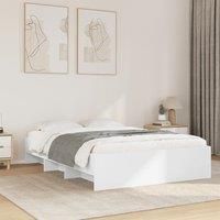 Bed Frame without Mattress White 135x190 cm Double Engineered Wood