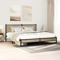Metal Bed Frame without Mattress Sonoma Oak 160x200 cm