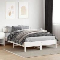 Bed Frame without Mattress White 120x200 cm Solid Wood Pine