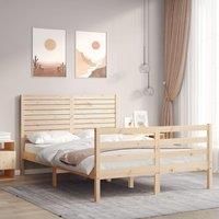 Bed Frame with Headboard 120x200 cm Solid Wood