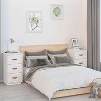 Bedside Cabinets 2 pcs White 40x40x75 cm Solid Wood Pine