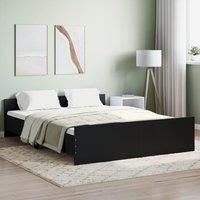 Bed Frame with Headboard and Footboard Black 160x200 cm