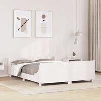 Bed Frame without Mattress White 140x200 cm Solid Wood Pine