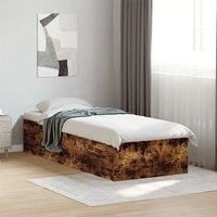 Bed Frame without Mattress Smoked Oak 100x200 cm