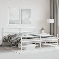 Metal Bed Frame without Mattress with FootboardWhite 193x203cm