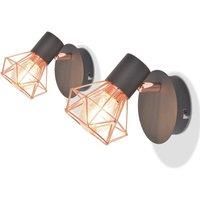 Wall Lamps 2 pcs with 2 LED Filament Bulbs 8 W