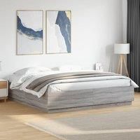 Bed Frame without Mattress Grey Sonoma 180x200 cm Super King