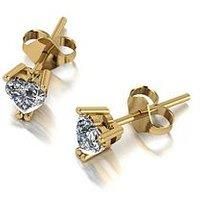 Moissanite 9Ct Gold 0.70Ct Heart Solitaire Earrings
