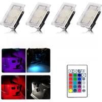 For Tesla RGB LED Lights Bulbs Kit Atmosphere Lamp Projector Trunk Lamp With Remote Control Car
