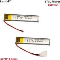 3.7v lithium battery 450840 150mAh For wireless Bluetooth neckband headphones name tags smart wearables built-in batteries