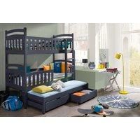Viki Children'S Wood Bunk Bed In White - Mattress Options - Grey