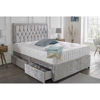 Ottoman Storage Divan Bed With Headboard & Memory Foam Mattress In Premium Velvet - 4 Drawer Options, Multiple Sizes
