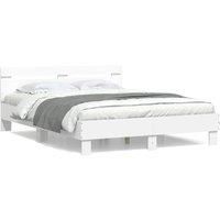 Bed Frame without Mattress White 140x190 cm