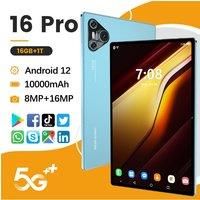 New 16 Pro Tablet 10.1inch Original Android 12 Cheap Tablet PC GPS 10000mAh 4K Dual SIM Tablets 8MP+16MP For Children Kids Tab