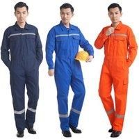 Woman Men Work-Overalls Working Uniforms Spring Thin Reflective Stripe Coveralls Welding Car