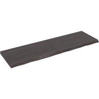 Wall Shelf Dark Grey 200x60x(2-6) cm Treated Solid Wood Oak