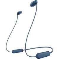 Sony WI-C100 Wireless In-ear Headphones - Up to 25 hours of battery life - Water resistant- Built-in mic for phone calls - Voice Assistant compatible - Reliable Bluetooth® connection - Blue