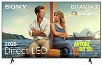 Sony BRAVIA 3 S35B 65" 4K Ultra HD Smart Android TV [2025] - K65S35B, Black