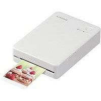 Canon SELPHY QX20 portable printer - for Wi-Fi printing straight from your smart device. Dye Sublimation, 2 sizes of peel and stick Prints and USB-C Charging - White (Without Ink/Paper)