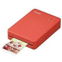 Canon SELPHY QX20 portable printer - for Wi-Fi printing straight from your smart device. Dye Sublimation, 2 sizes of peel and stick Prints and USB-C Charging - Red (Without Ink/Paper)