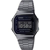 Casio Mens Digital Japanese Quartz Watch with Stainless Steel Strap A168WEGG-1BEF