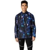 Asics Mens Running Road Lite-Show Jacket - Black/Blue