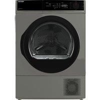 SHARP KD-NHA8S6GA1D-EN 8 kg Heat Pump Tumble Dryer - Dark Silver, Silver/Grey