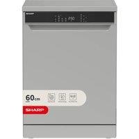 SHARP QW-NA1FF47D3S2-EN Full-size Dishwasher - Dark Silver, Silver/Grey