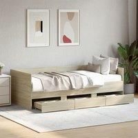 Daybed with Drawers without Mattress Sonoma Oak 90x200 cm