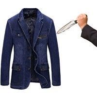 Self Defense Anti-Slash Anti-Stab Anti-Cut Men Denim Suit Long Sleeve Fbi Police Military Tactical
