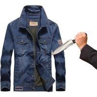 Lightweight Invisible Anti-Stab Anti-Cut Retro Denim Jacket Self-Defense Anti-Hacking Fbi Police