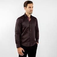 CLAUDIO LUGLI Men's Midnight Club: Cross Beam Print Shirt in Black | Size: 2XL