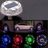 LED Light Solar Energy Flash Car Wheel light Hub bulb Tire Tyre Valve Cap Lamp Wheel Center Caps