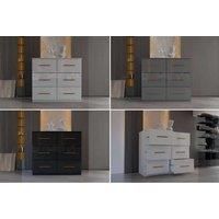 Modern High Gloss 3+3 Chester Drawers With Handles In 3 Colors