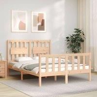 Bed Frame with Headboard Small Double Solid Wood