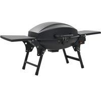 Portable Gas BBQ Grill with Cooking Zone Black