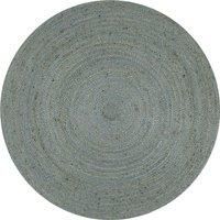 Handmade Rug Jute Round 120 cm Olive Green