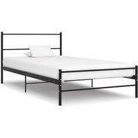 Bed Frame Black Metal 100x200 cm
